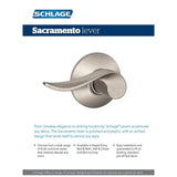 Sacramento Satin Nickel Passage Hall/Closet Door Lever - Super Arbor