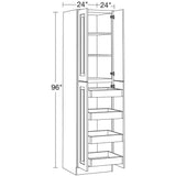 Home Decorators Collection Grayson 24 in. W x 24 in. D x 96 in. H Assembled Plywood Pantry Kitchen Cabinet in Deep Onyx with 4ROT Soft Close