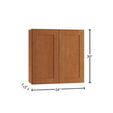 Home Decorators Collection Newport 24 in. W x 12 in. D x 30 in. H Assembled Plywood Wall Kitchen Cabinet in Cinnamon with Soft Close