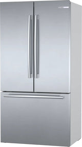 Bosch 800 Series 36 in. 21 cu. ft. French 3 Door Refrigerator in Stainless Steel with Dual Compressor, Counter-Depth