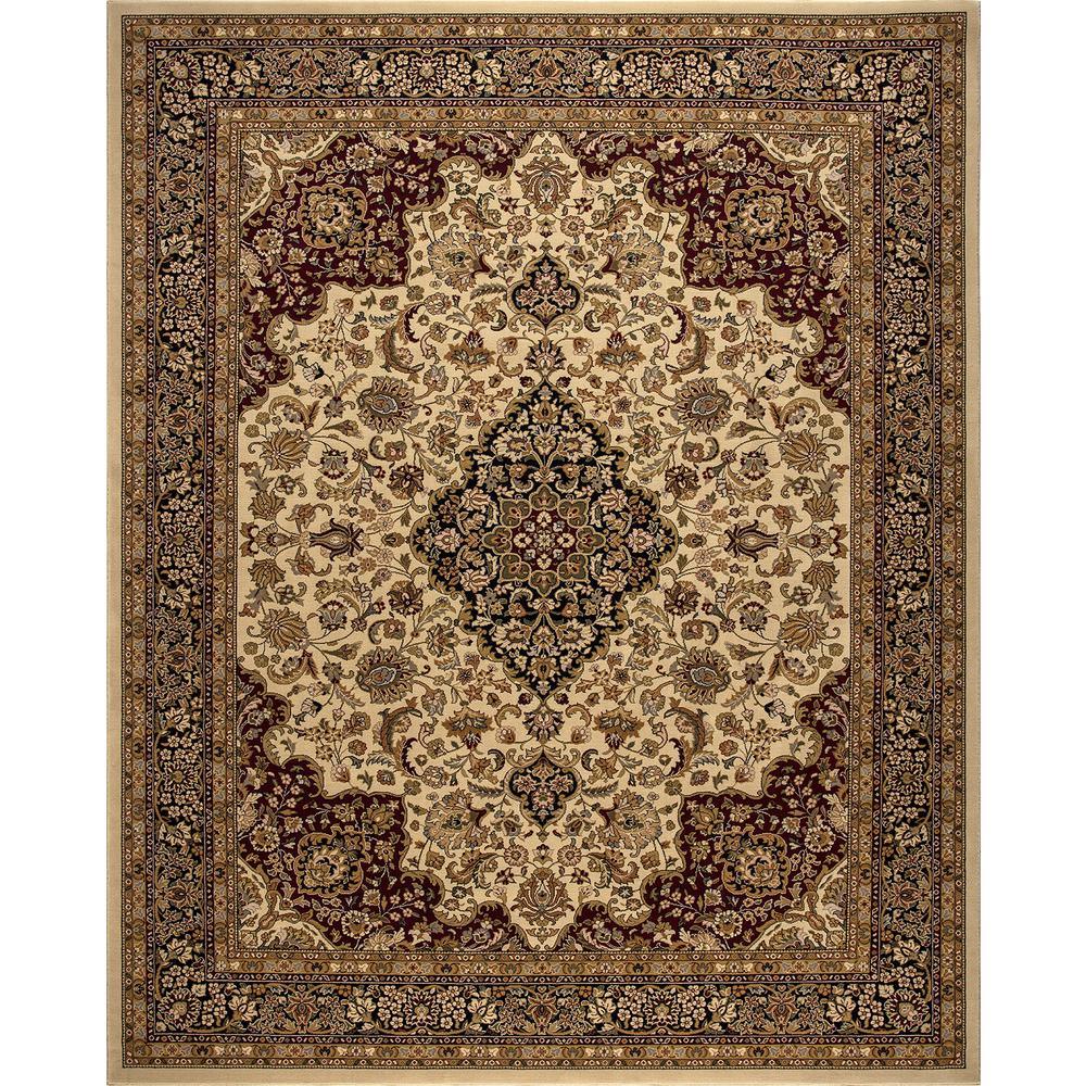 Silk Road Black 8 ft. x 10 ft. Medallion Area Rug - Super Arbor