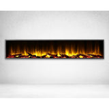 80 in. Harmony Built-in LED Electric Fireplace in Black Trim - Super Arbor