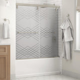 Everly 60 in. x 59-1/4 in. Mod Semi-Frameless Sliding Bathtub Door in Nickel and 1/4 in. (6mm) Clear Glass - Super Arbor