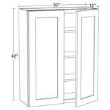 Home Decorators Collection Newport 30 in. W x 12 in. D x 42 in. H Assembled Plywood Wall Kitchen Cabinet in Blended Cream with Soft Close