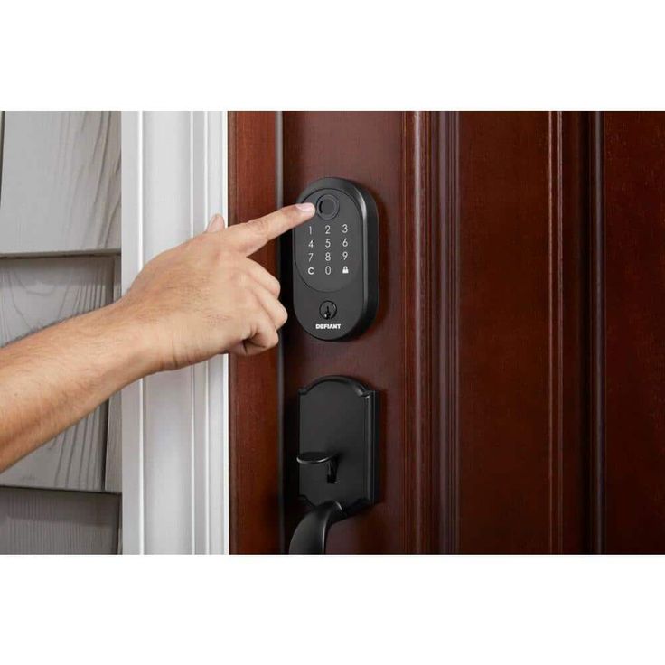 Defiant Hubspace Matte Black Round Biometric Fingerprint Electronic Touchpad Deadbolt