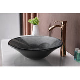 ANZZI Jonas Round Glass Vessel Sink, Arctic Sheer, 17.7 x 17.7 x 5.7 in, LS-AZ8215