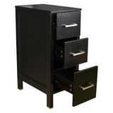 20 in. W x 12 in. D x 30 in. H Bathroom Vanity Cabinet Linen Cabinet with Three Drawers in Black - Super Arbor