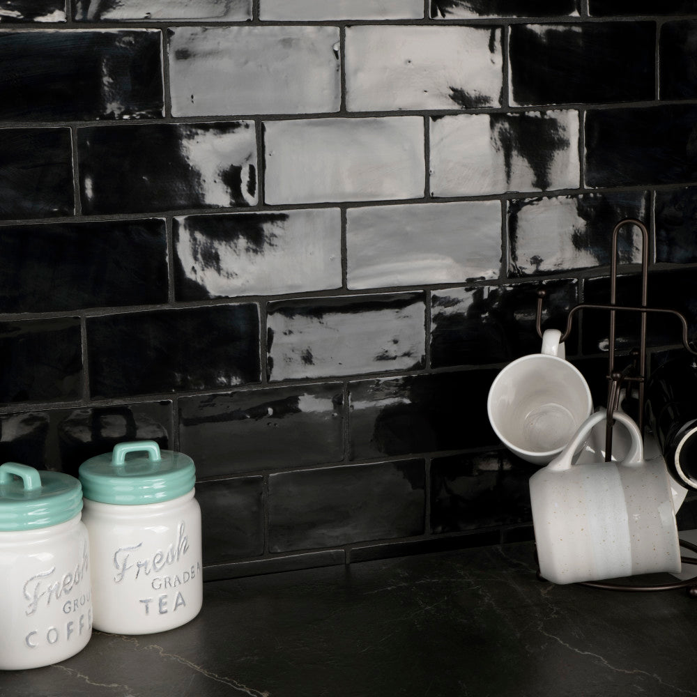 Merola Tile Chester Matte Nero 3 in. x 6 in. Ceramic Wall Subway Tile (6.02 sq. ft. / Case)