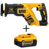 20-Volt MAX XR Li-Ion Brushless Cordless Compact Reciprocating Saw (Tool-Only) with Free 20-Volt MAX Li-Ion Battery 5Ah - Super Arbor
