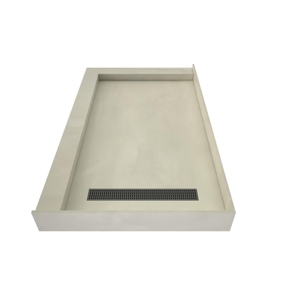 Redi Trench 34 in. x 48 in. Double Threshold Shower Base with Right Drain and Brushed Nickel Trench Grate - Super Arbor