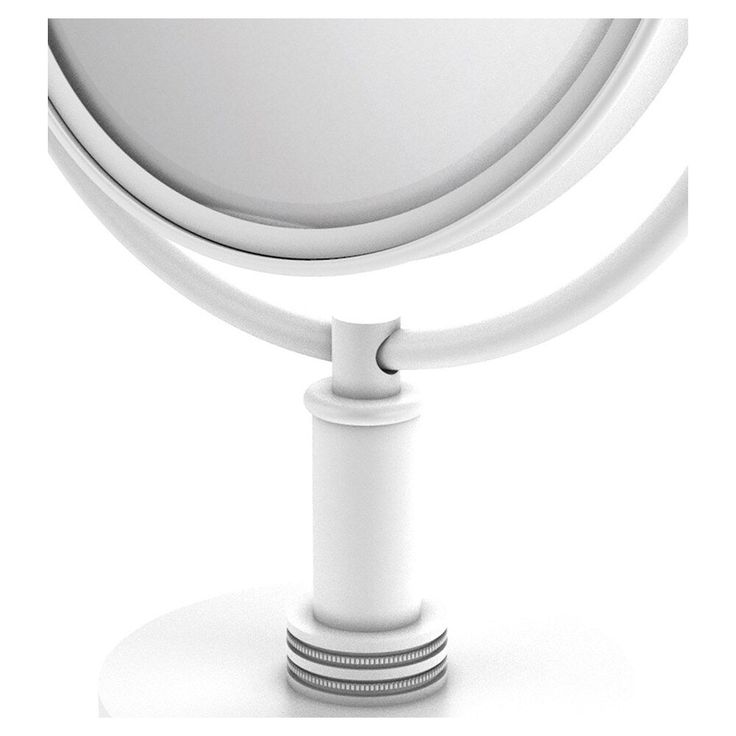 Allied Brass 8-in x 15-in Matte White Double-Sided Magnifying Countertop Vanity Mirror