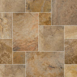Mediterranean Pattern Walnut Tumbled Travertine Paver Kits (30-Kits/480 sq. ft./Pallet) - Super Arbor