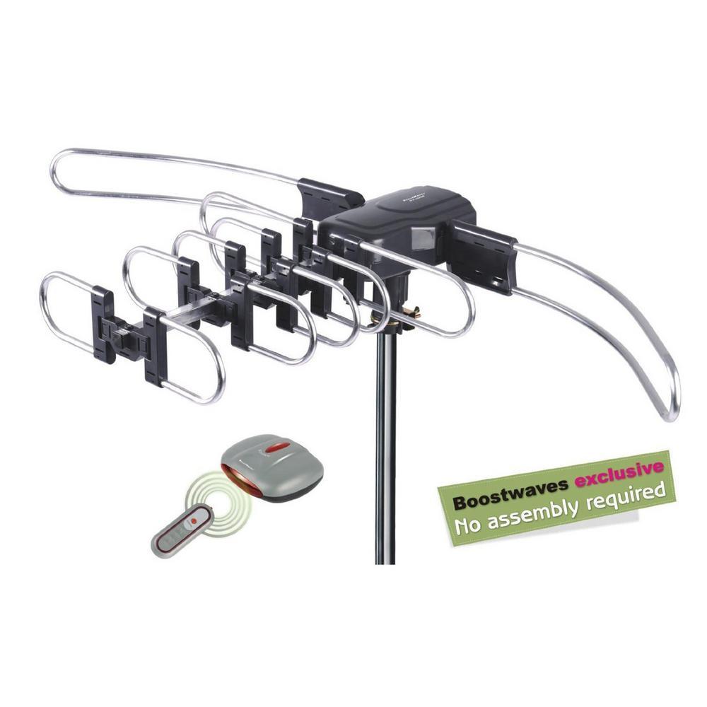 Outdoor Amplified Antenna 150 Miles Range 360¬∞ Rotation Wireless Remote No Assembly Required - Super Arbor