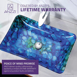 Avao Deco-Glass Vessel Sink in Lustrous Blue - Super Arbor