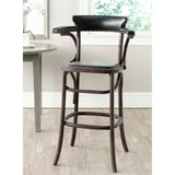 Safavieh Kenny Antique Black Upholstered Bar Stool