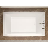 Sapphire 6 ft. Acrylic Reversible Drain Rectangular Drop-in Non-Whirlpool Bathtub in White - Super Arbor