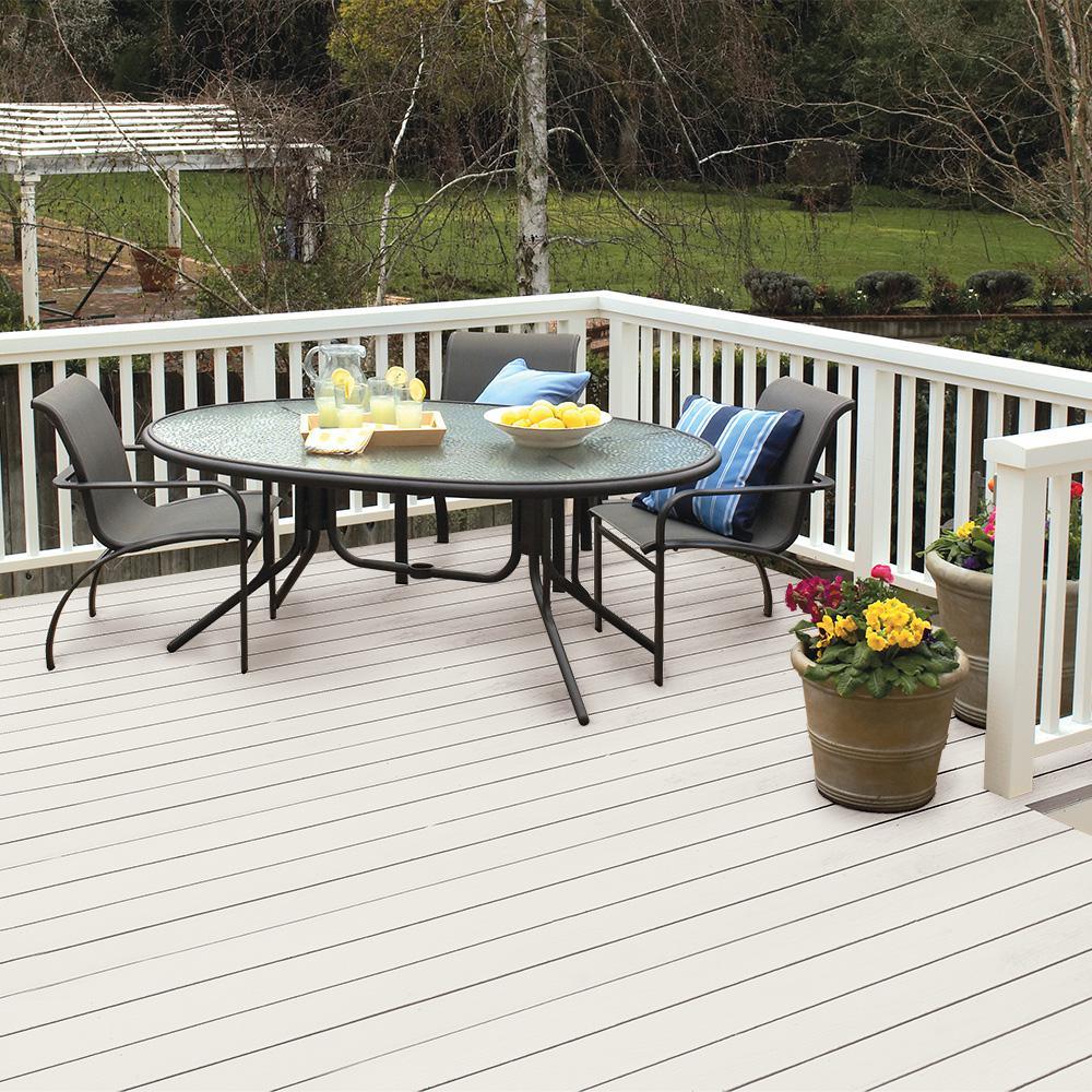 BEHR DECKplus 1 gal. White Base Solid Color Waterproofing Exterior Wood Stain - Super Arbor
