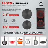 1800-Watt 2-Burner 7.1 in. Cast Iron Electric Hot Plate with Mitten