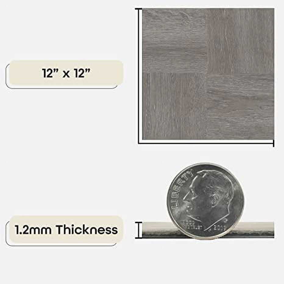 Achim Nexus Self-Adhesive Vinyl Floor Tile, 12 x 12 in, Charcoal Grey Wood — 20 Tiles Cover 20 sq ft