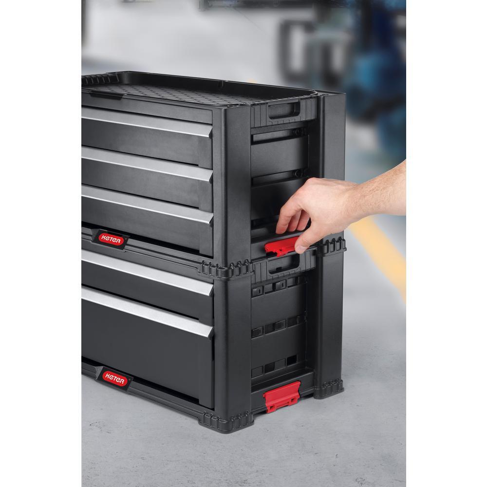 22 in. 5-Drawer Modular Roller Cabinet Tool Chest in Black - Super Arbor