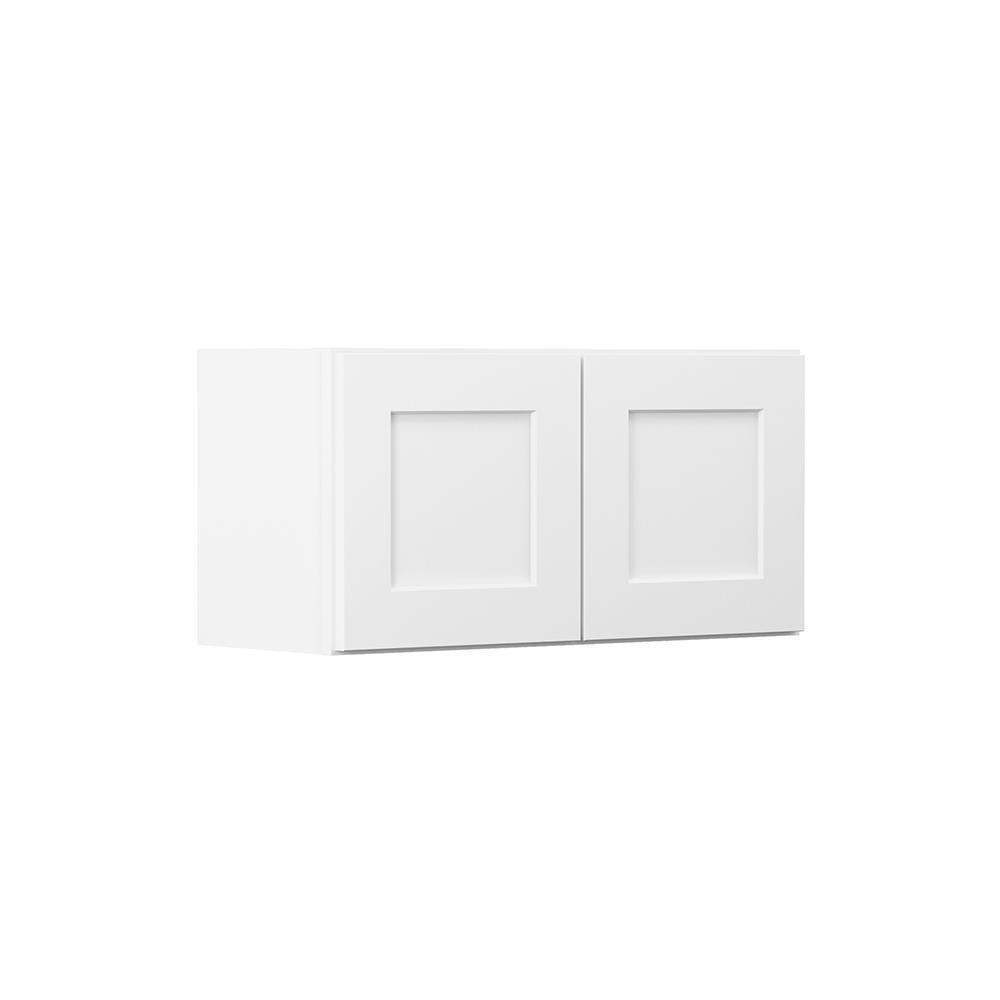 Shaker Ready To Assemble 30 in. W x 15 in. H x 12 in. D Plywood Wall Kitchen Cabinet in Denver White Painted Finish