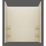 Rampart 3.9 ft. Walk-in Whirlpool and Air Bathtub with 6 in. Tile Easy Up Adhesive Wall Surround in Biscuit - Super Arbor