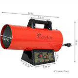 40,000 BTU Forced Air Propane Space Heater with Overheat Auto-Shutoff - Super Arbor