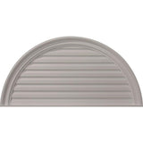 36 in. x 18 in. Half Round Primed Polyurethane Paintable Gable Louver Vent - Super Arbor