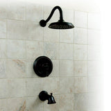 Single-Handle 1 Spray pressure balance Tub and Shower Faucet in Oil Rubbed Bronze Valve Included. - Super Arbor