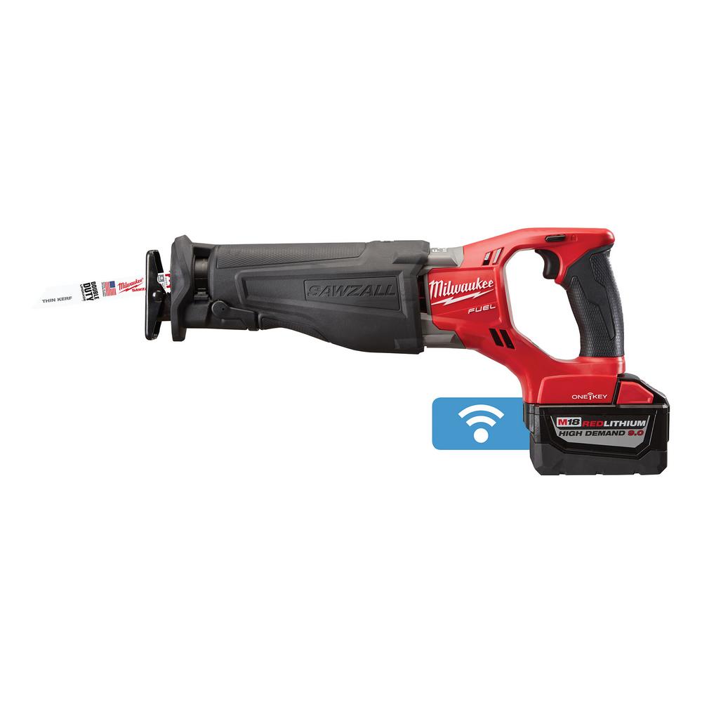 M18 FUEL ONE-KEY 18-Volt Lithium-Ion Brushless Cordless SAWZALL Reciprocating Saw Kit with Two 9.0Ah Batteries - Super Arbor