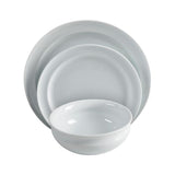 12-Piece Rim Pattern White Porcelain Dinnerware Set (Service for 4)