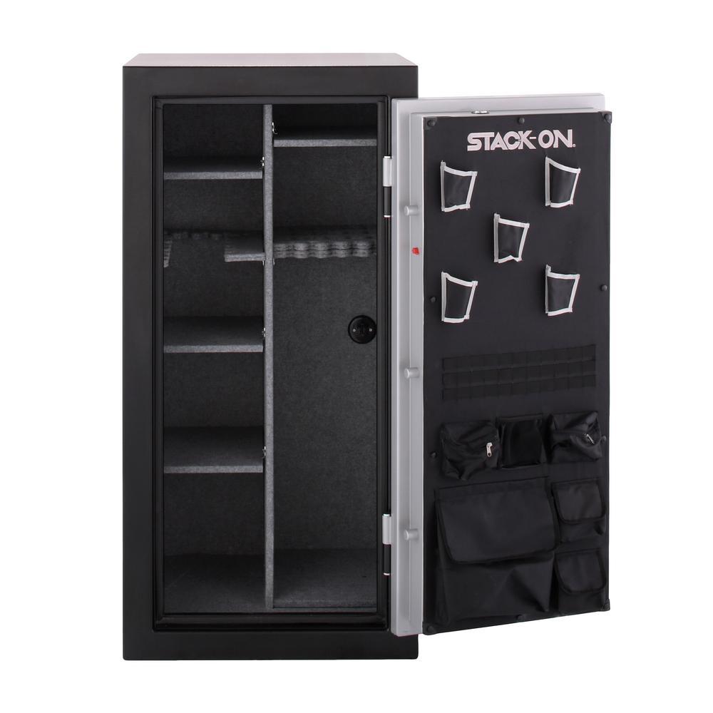 40-Gun Fire/Water Safe with Electronic Lock, Matte Black and Silver - Super Arbor