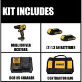 ATOMIC 20-Volt MAX Lithium-Ion Brushless Cordless Compact 1/2 in. Drill Driver w/ (2) Batteries 1.3Ah, Charger & Bag - Super Arbor