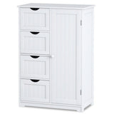 Decora Ready to Assemble 12 in. x 32 in. x 22 in. Wooden 4-Drawer Bath Cabinet Storage Cupboard with 2-Shelves in White - Super Arbor