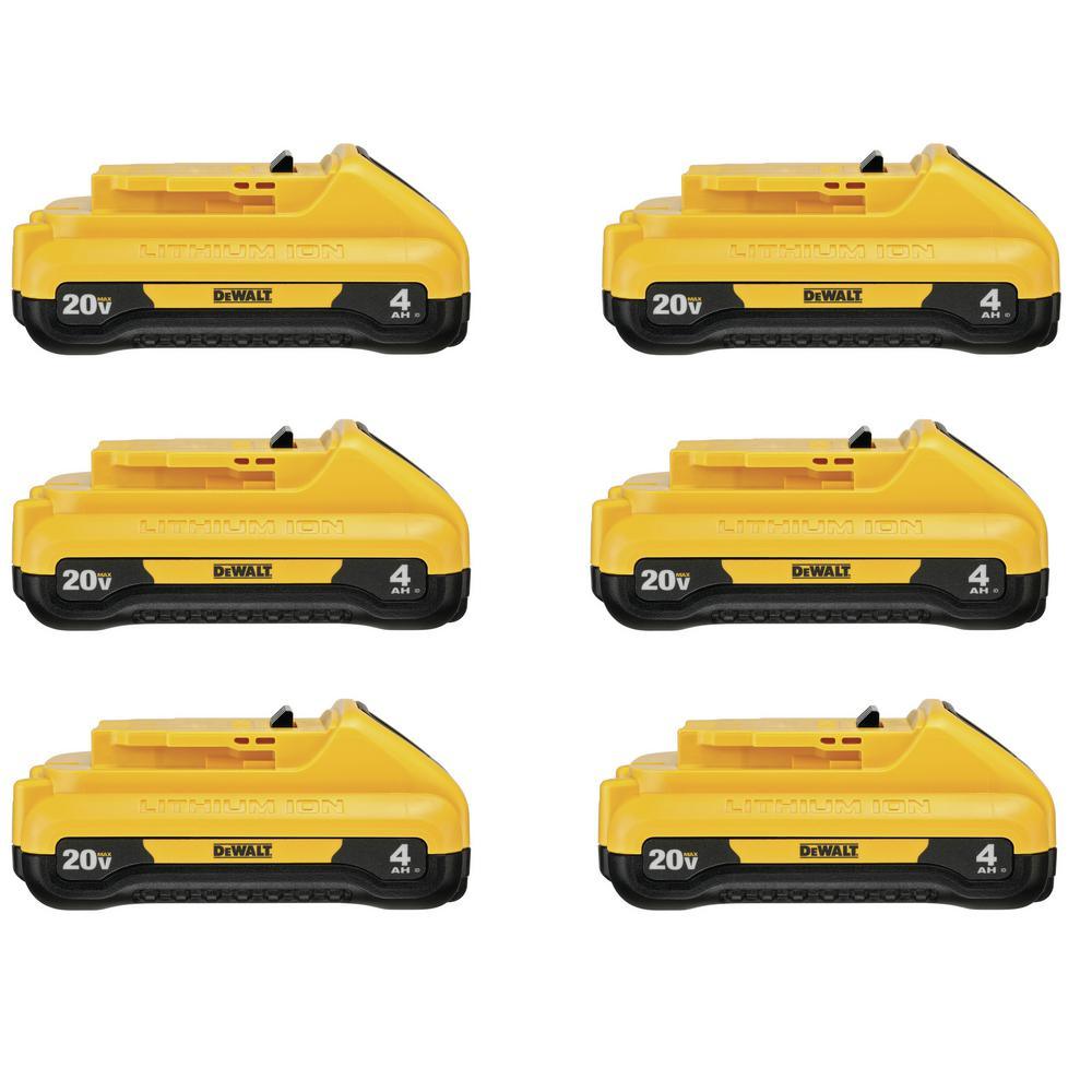 20-Volt MAX Compact Lithium-Ion 4.0Ah Battery Pack (6-Pack) - Super Arbor