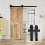 6 ft./72 in. Black Sliding Barn Door Track and Hardware Kit with I-Shape Hanger For Single Door - Super Arbor