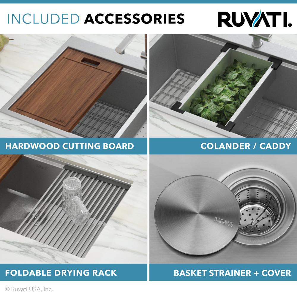 Apron-Front Stainless Steel 36 in. 16-Gauge Workstation 50/50 Double Bowl Farmhouse Kitchen Sink - Super Arbor