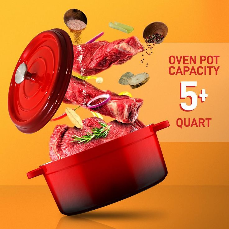 Kitchen Dutch Oven Pot - Enamel Coated Cast Iron Pot with Lid, Stovetop Casserole Pot Style (5 Quart)