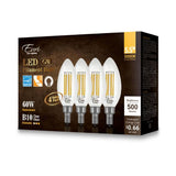 Euri Lighting 60 Watt Equivalent Cool White (5000K) B10 ENERGY STAR and Dimmable LED Light Bulb in Clear (4-Pack)