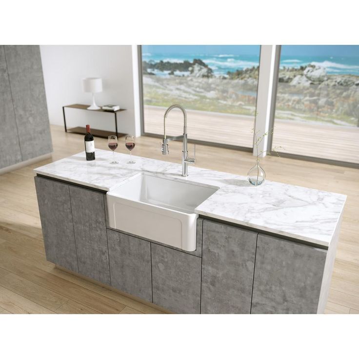 La Toscana Farmhouse Apron-Front Fireclay 27 in. Single Basin Kitchen Sink in White