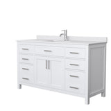 Beckett 72 in. W x 22 in. D Double Bath Vanity in White with Cultured Marble Vanity Top in Carrara with White Basins - Super Arbor