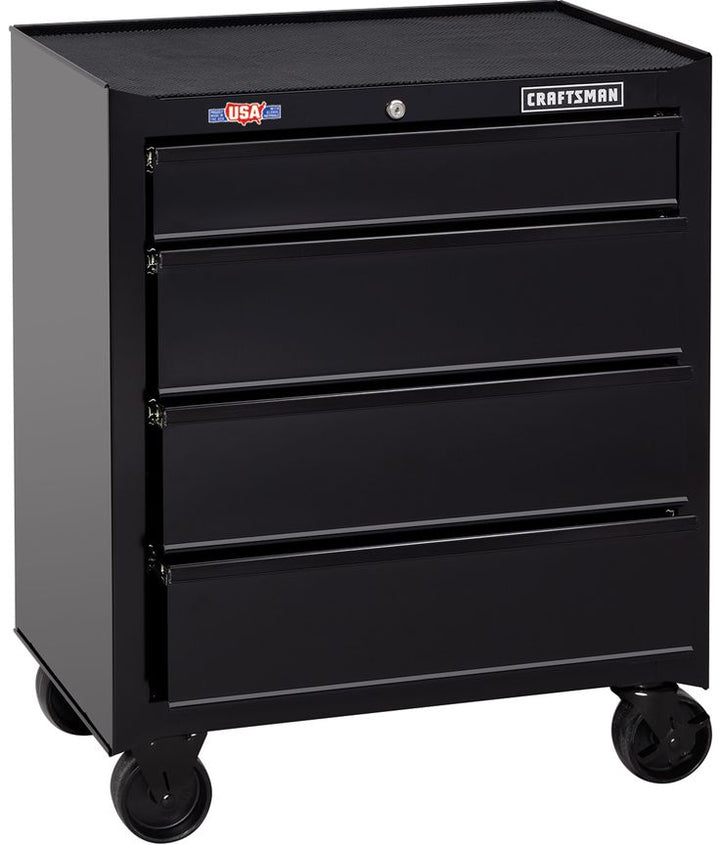 CRAFTSMAN 1000 Series 26.5-in W x 32.5-in H 4-Drawer Steel Rolling Tool Cabinet (Black)