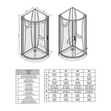 Breeze 38 in. L x 38 in. W x 76 in. H Corner Shower Kit with Reversible Sliding Door and Shower Base - Super Arbor
