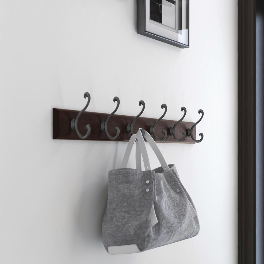 Scroll 24 in. Cocoa and Soft Iron Hook Rack - Super Arbor