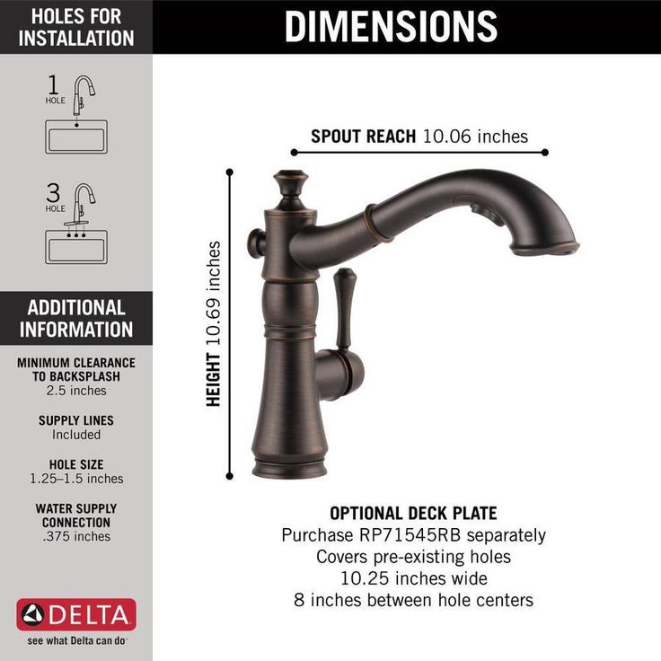 Delta Cassidy Venetian Bronze 1-Handle Deck-Mount Pull-Out Handle Kitchen Faucet