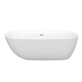 Ami 5.6 ft. Acrylic Flatbottom Freestanding Bathtub in Glossy White - Super Arbor