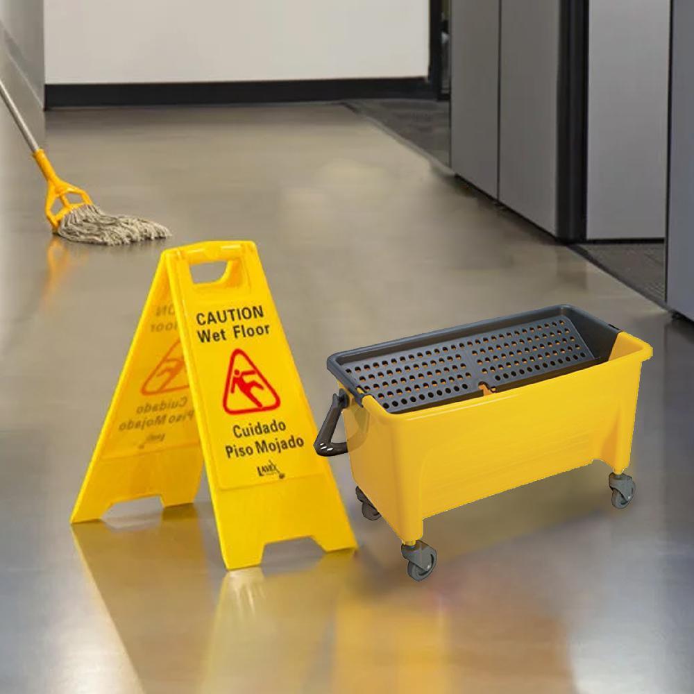 18 Gal. Microfiber Mop Bucket, Yellow - Super Arbor