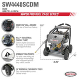 Simpson Super Pro Roll-Cage 4400 PSI at 4.0 GPM Cold Water Professional Gas Pressure Washer