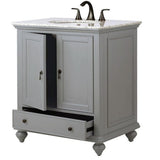 Newport 31 in. W x 21-1/2 in. D Bath Vanity in Pewter with Granite Vanity Top in Grey - Super Arbor