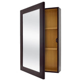 15-1/4 in. W x 26 in. H Framed Surface-Mount Bathroom Medicine Cabinet in Java